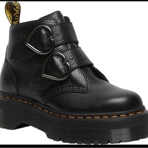 Dr. Martens Devon Heart Platform Boots Black No Box